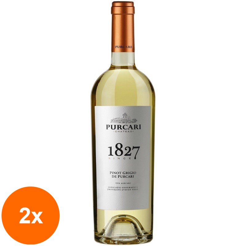 Set 2 x Vin Purcari 1827 Pinot Gris, Alb Sec, 0.75 l