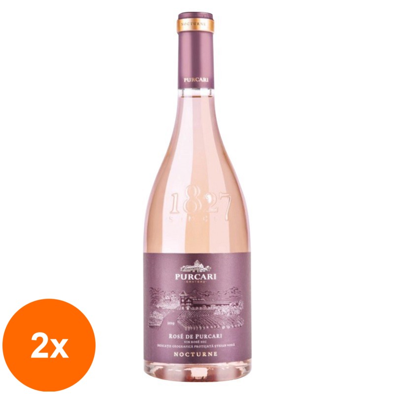 Set 2 x Vin Purcari Nocturne Rose Sec, Merlot, 0.75 l