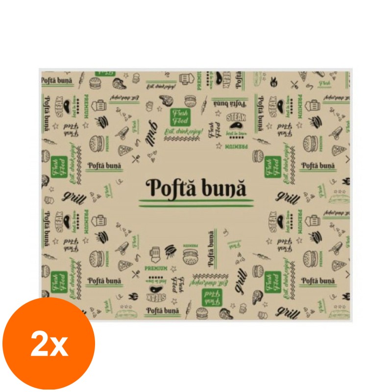 Set 2 x 1000 Hartie pentru Tava, Natur, 30 x 40 cm