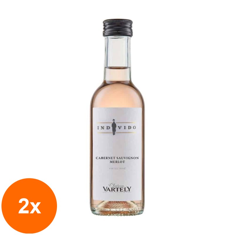 Set 2 x Vin Chateau Vartely Individo, Cabernet Sauvignon si Merlot, Rose Sec, 0.187 l