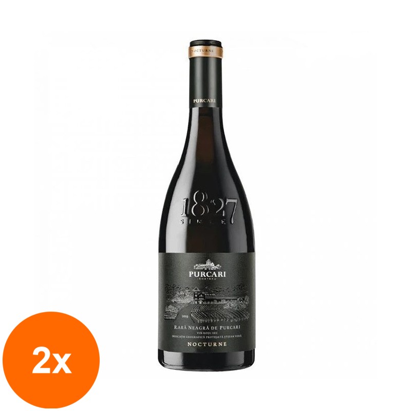 Set 2 x Vin Purcari Nocturne Rara Neagra, Rosu Sec, 0.75 l