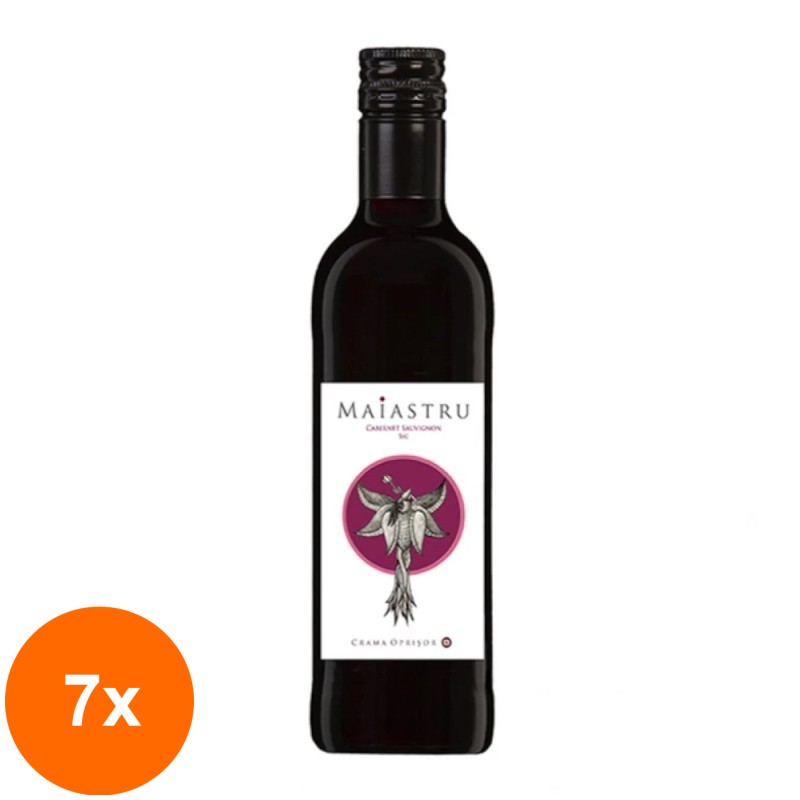 Set 7 x Vin Maiastru Crama Oprisor, Cabernet Sauvignon, Rosu Sec, 0.25 l