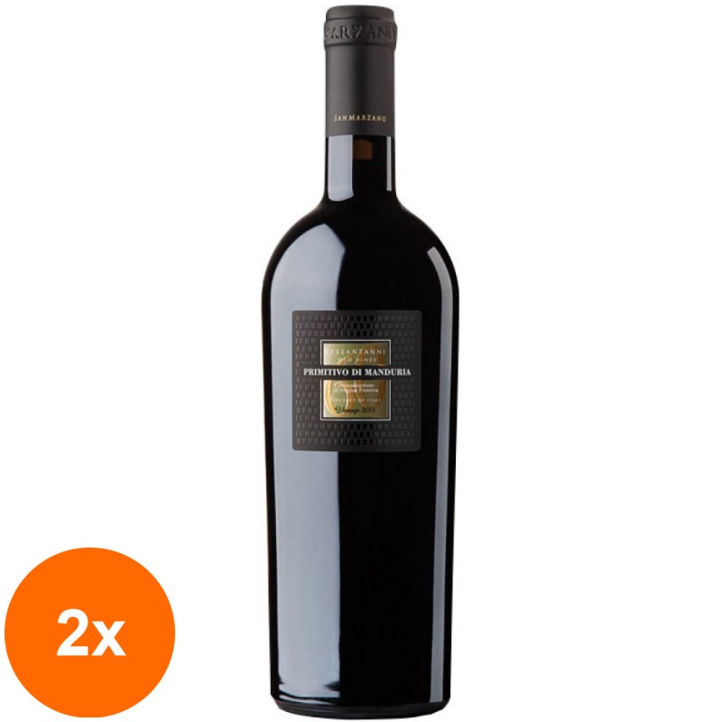 Set 2 x Vin Rosu Sessantanni Primitivo Di Manduria DOP San Marzano, 14.5% Alcool, 0.75 l