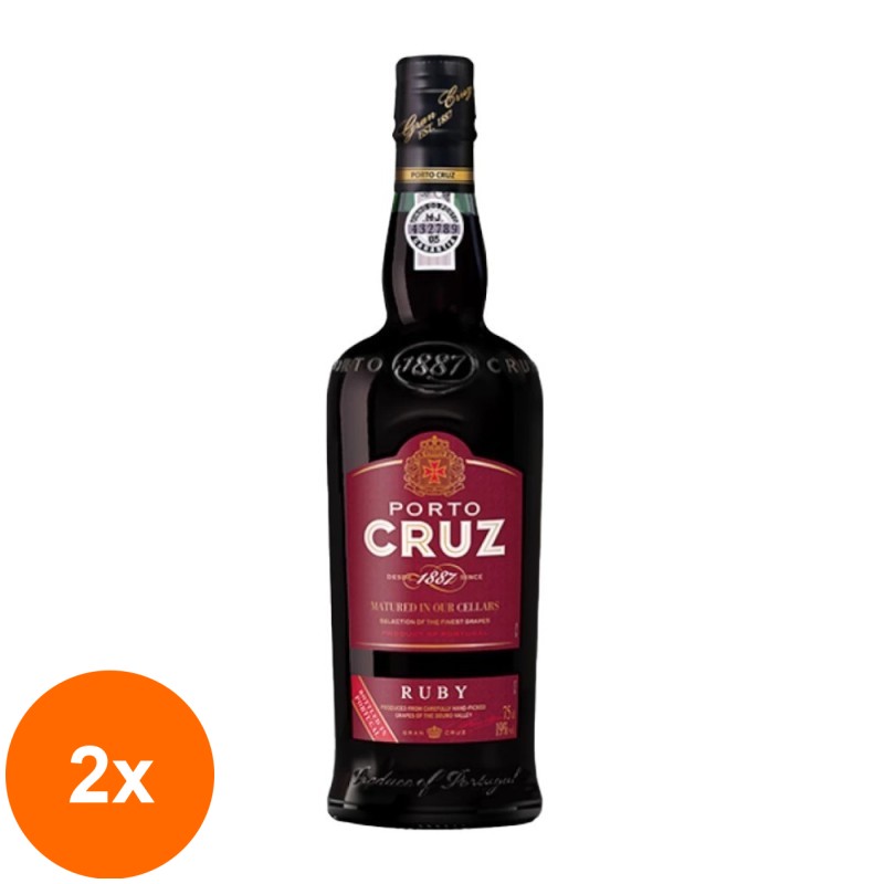 Set 2 x Vin Porto Cruz, Ruby, 19% Alcool, Rosu, 0.75 l