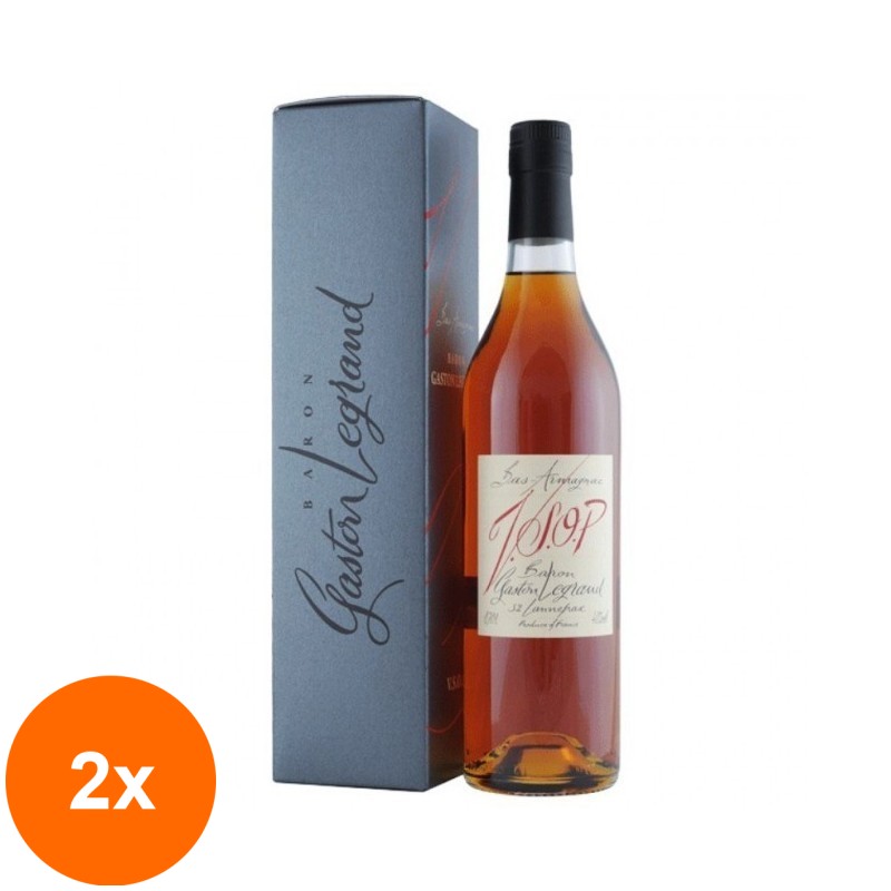 Set 2 x Armagnac, Bas Armagnac Baron Gaston Legrand, Lheraud, VSOP, 0.7 l,  40% Alcool