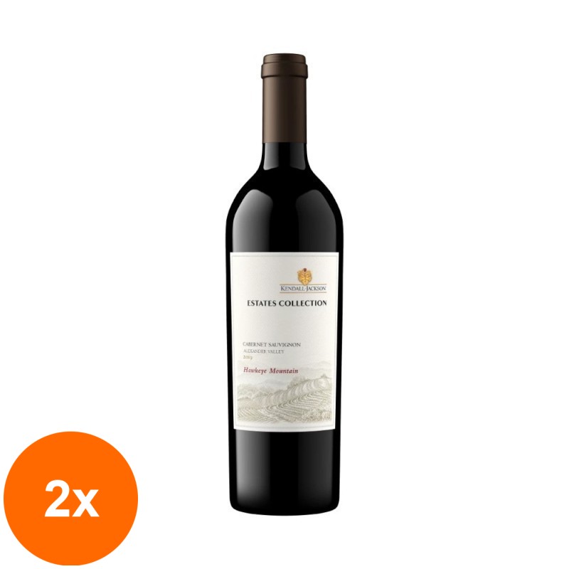 Set 2 x Vin Kendall-Jackson 2019, Hawkeye Mountain, Rosu, Cabernet Sauvignon, 0.75 l