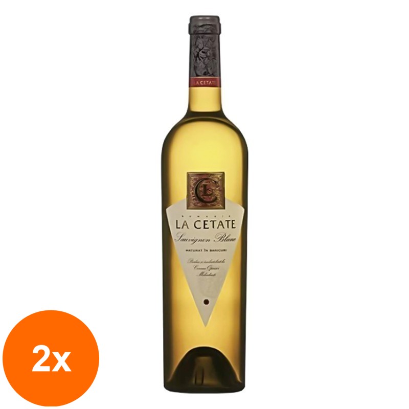 Set 2 x Vin La Cetate Crama Oprisor Sauvignon Blanc, Alb Sec, 0.75 l