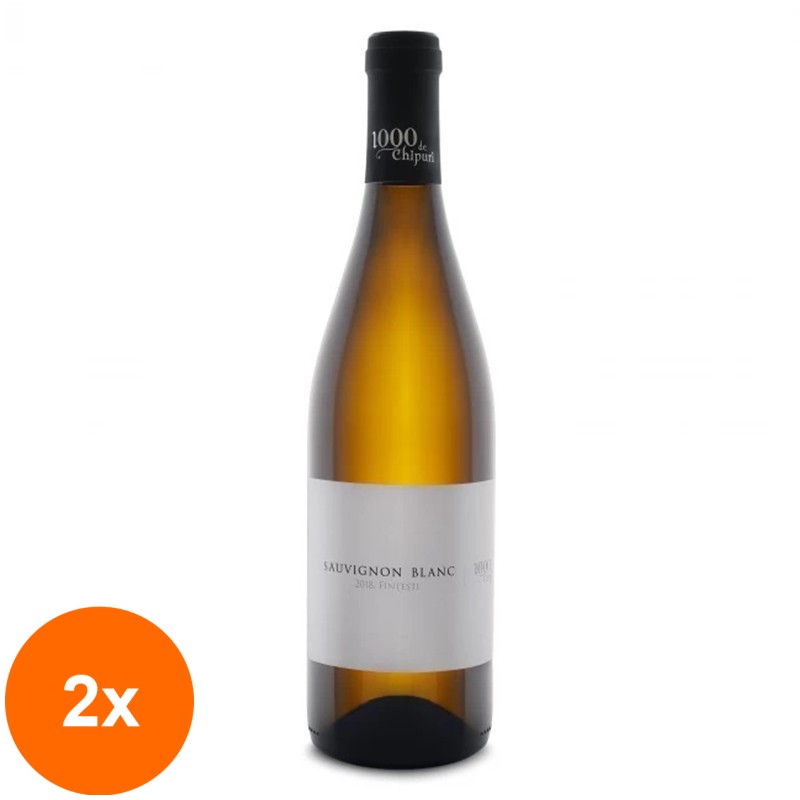 Set 2 x Vin 1000 de Chipuri, Alb, Sauvignon Blanc, Sec, 0.75 l