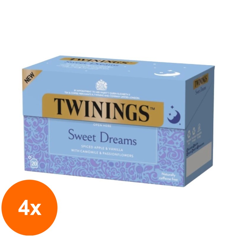 Set 4 x Ceai pentru Infuzie, Twinings, Sweet Dreams, 18 x 2 g