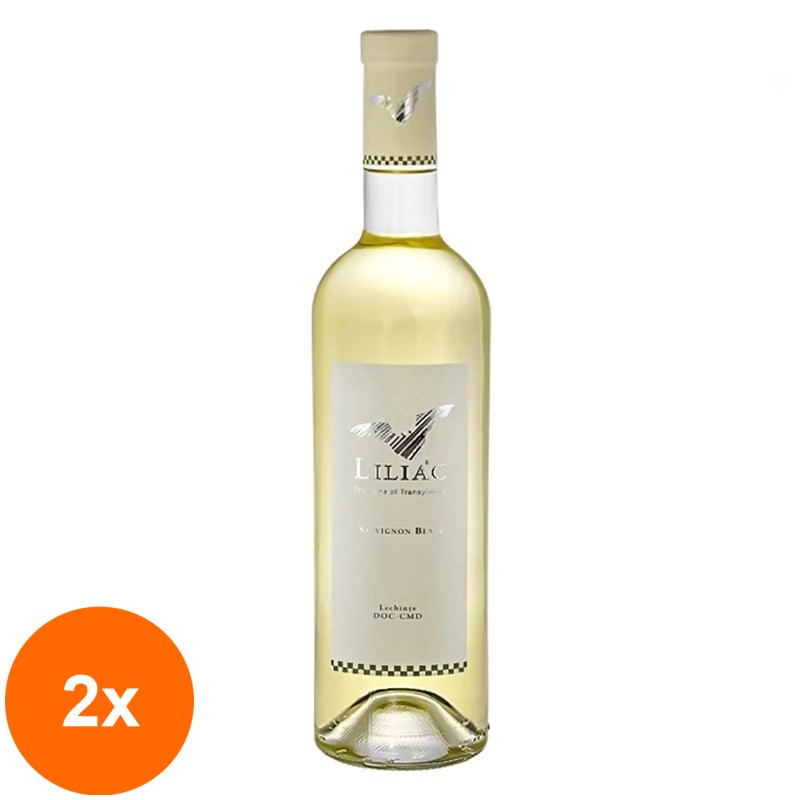 Set 2 x Vin Alb, Sec, Liliac Sauvignon Blanc, 0.75 l