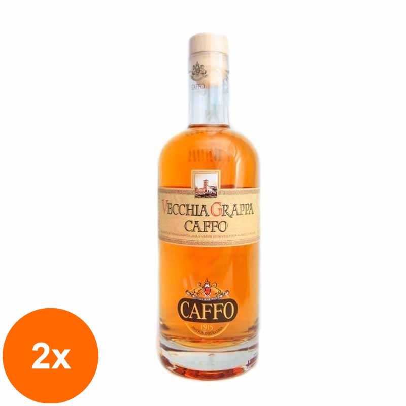 Set 2 x Bauturi Alcoolice Caffo Grappa Vecchia, 40% Alcool, 0,7 l