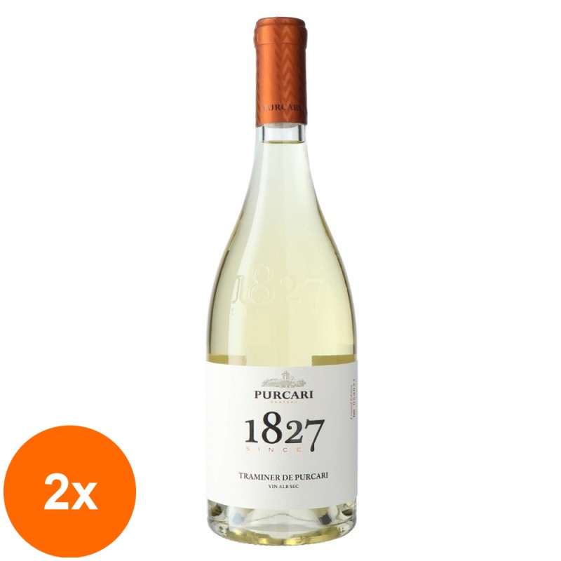 Set 2 x Vin Alb Sec, Traminer de Purcari Alb, 0.75 l