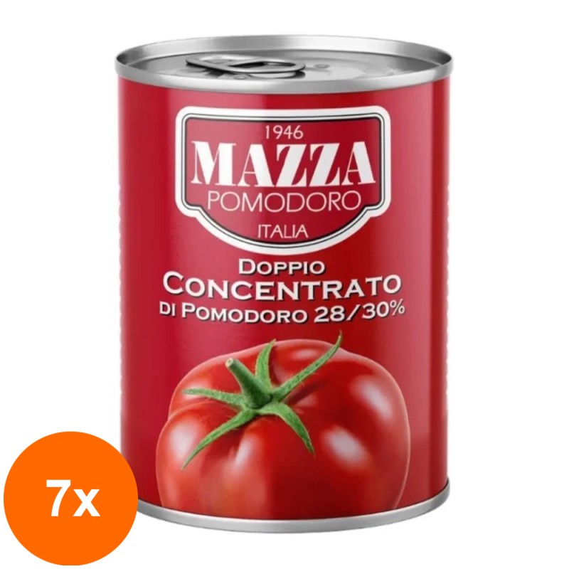 Set 7 x Pasta de Rosii, Mazza, Dublu Concentrat, 400 g