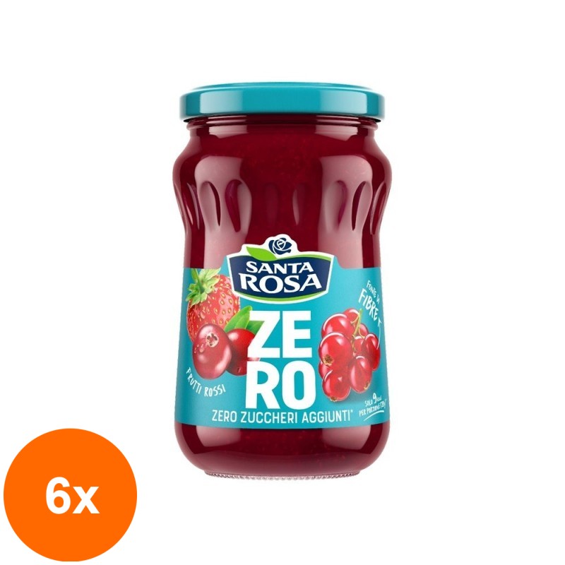 Set 6 x Gem de Fructe Rosii, Santa Rosa, Zero Zahar Adaugat, 300 g