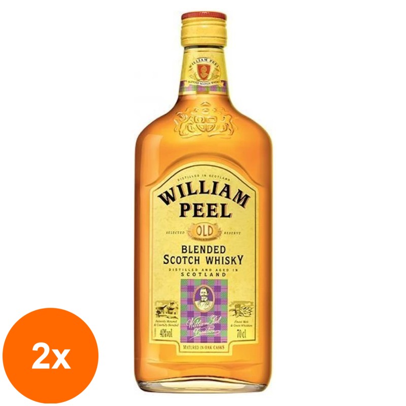 Set 2 x Whiskey William Peel Marie Brizard, 40% Alcool, 0.7 l