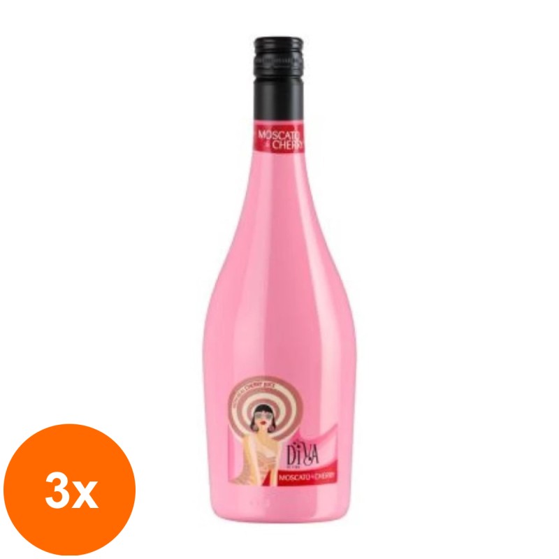 Set 3 x Cocktail Perlino, Diva Di Sera, Moscato, Cirese, 6% Alcool, 0.75 l