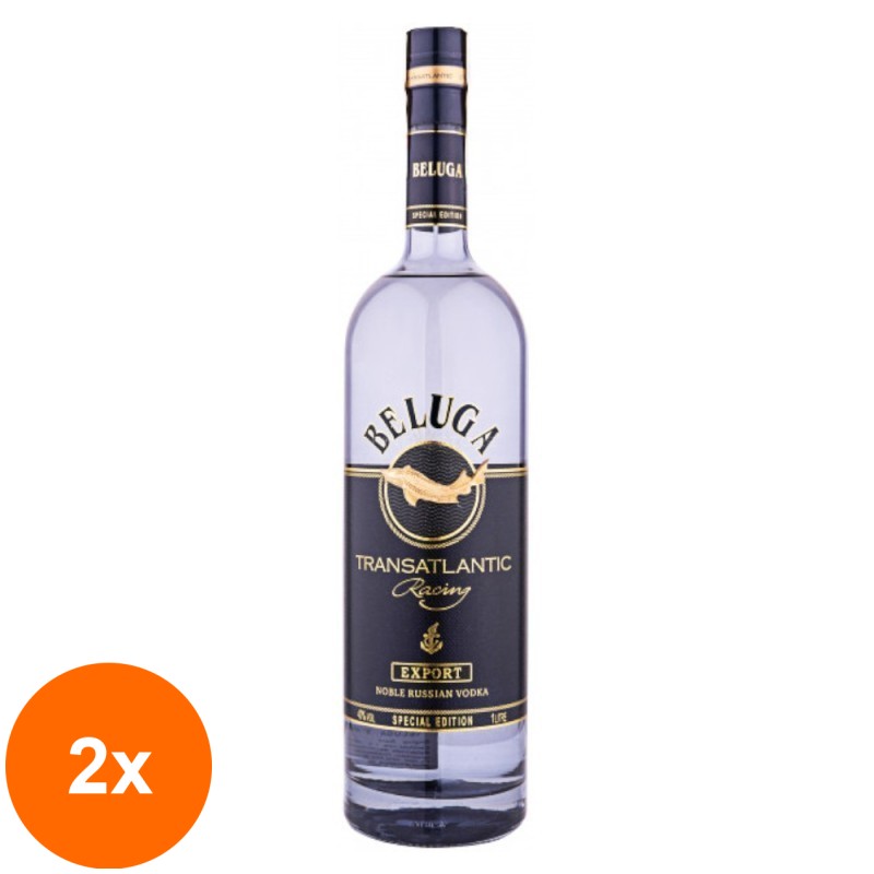 Set 2 x Vodka Beluga Transatlantic, 40% Alcool, 1 l