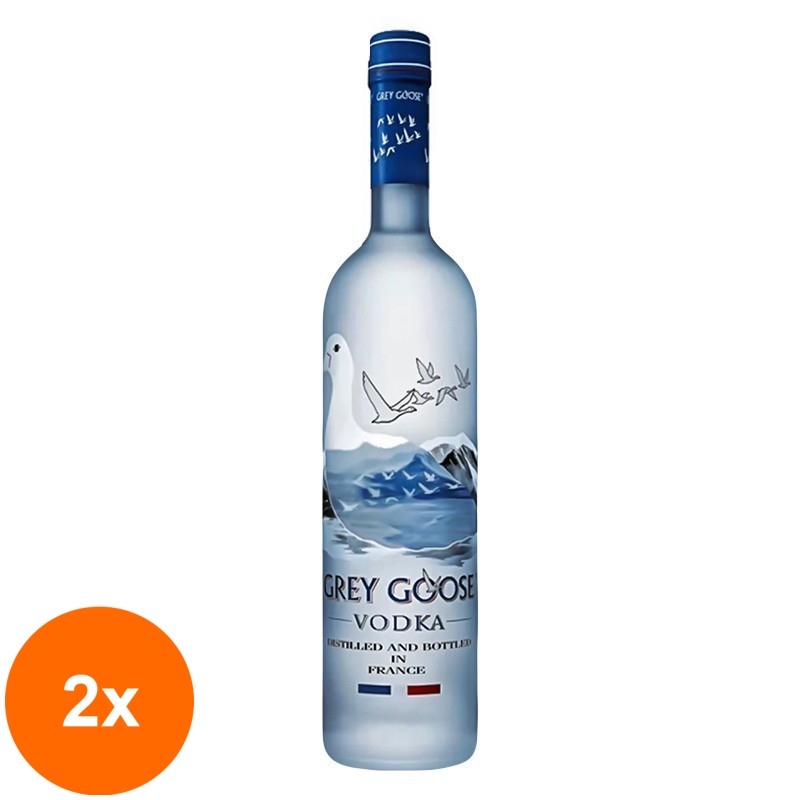 Set 2 x Vodka Grey Goose, 40% Alcool, 0.7 l