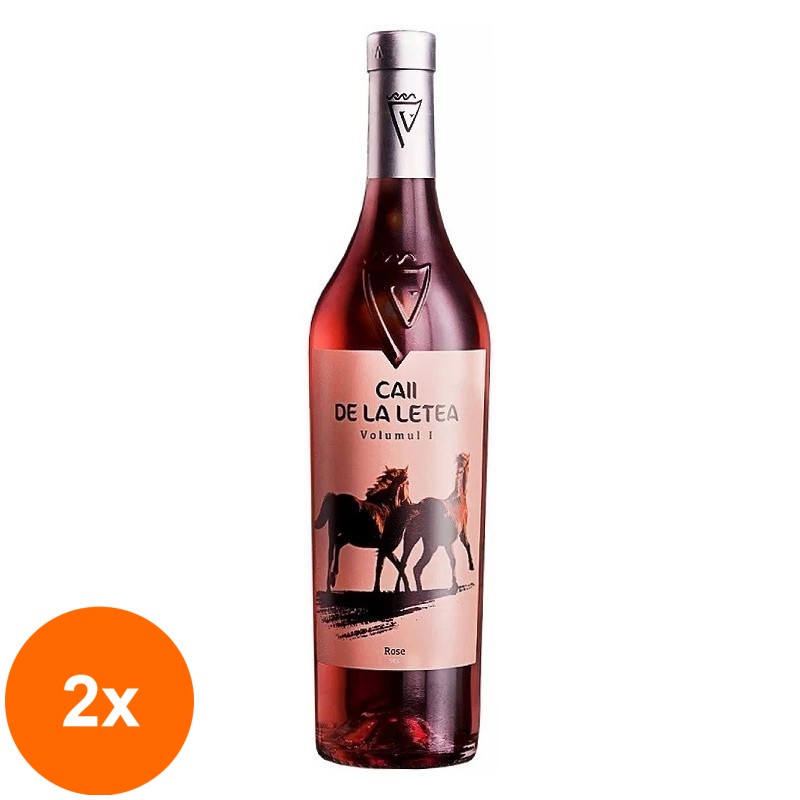 Set 2 x Vin Rose Sarica Niculitel Caii de la Letea Vol. I, Cupaj, Sec, 0.75 l