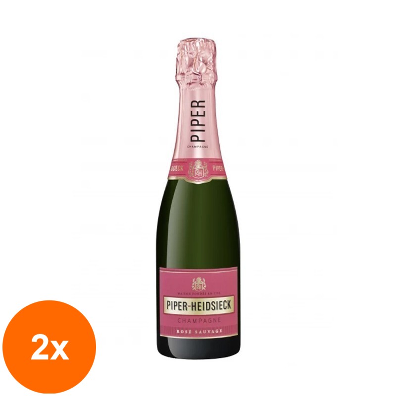 Set 2 x Sampanie Rose Piper Heidsieck Rose Sauvage, 0.375 l, 12 % Alcool