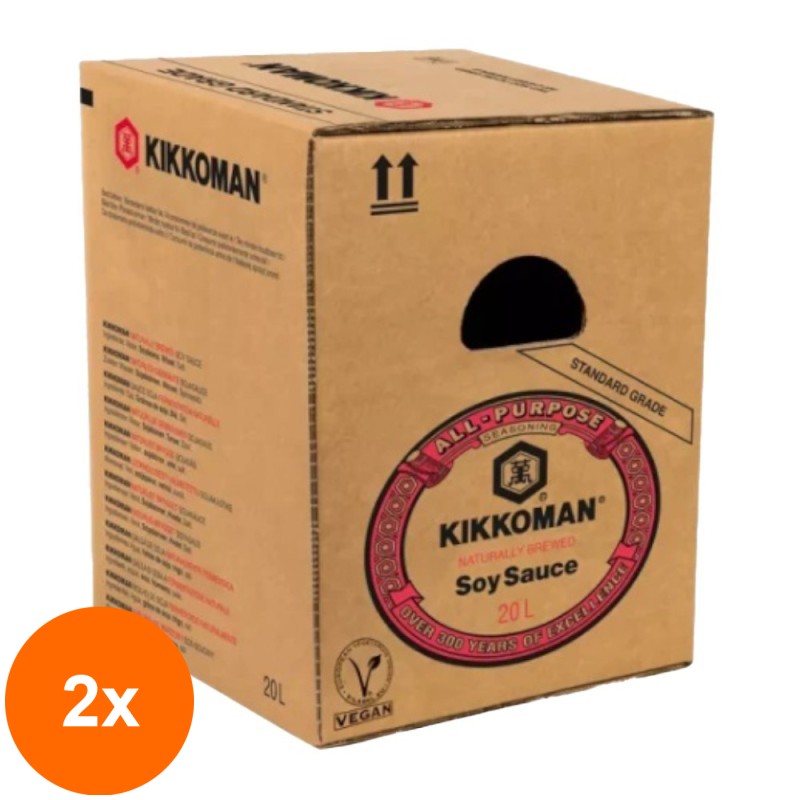 Set 2 x Sos de Soia Premium, Kikkoman, 20 l