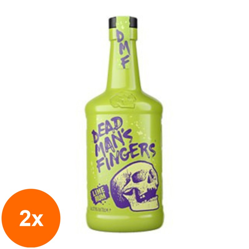 Set 2 x Rom Dead Mans Fingers, Lime Rum, 37.5% Alcool, 0.7 l