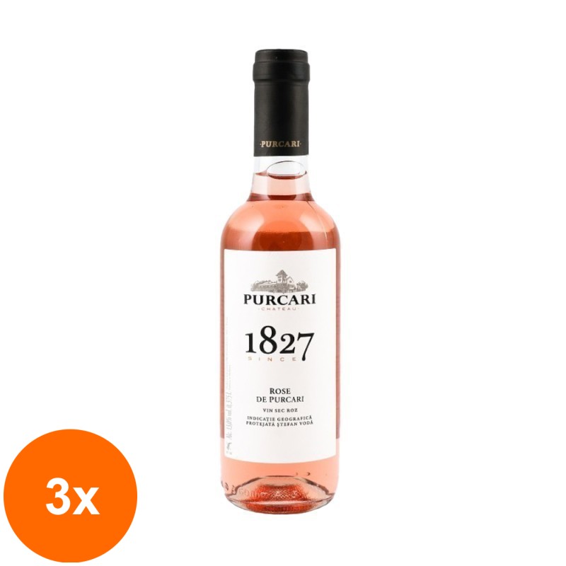 Set 3 x Vin Purcari 1827 Rose Sec, 0.375 l