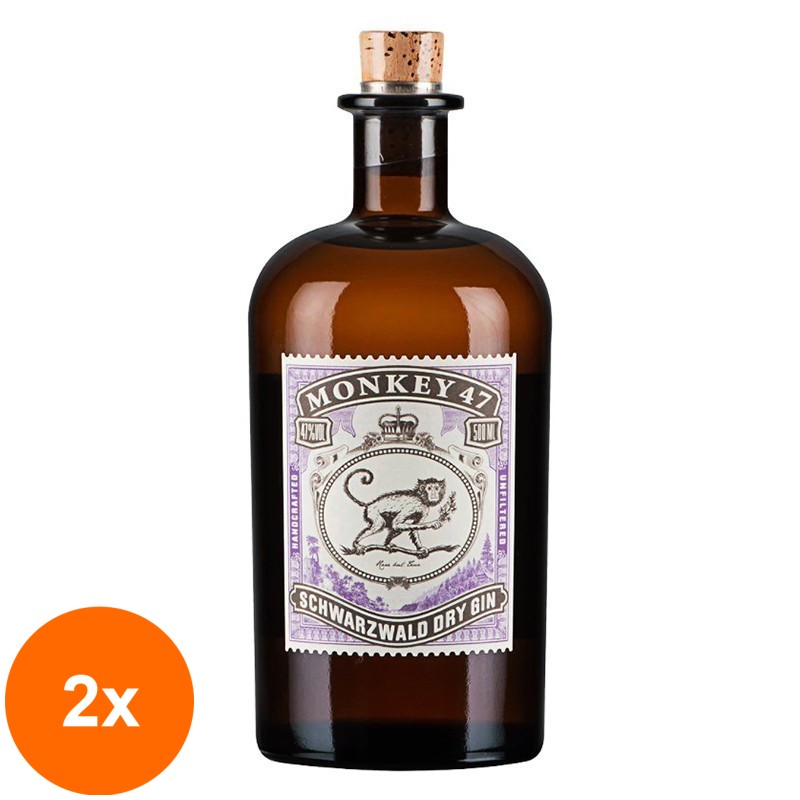 Set 2 x Gin Monkey 47, 47% Alcool, 0.5 l