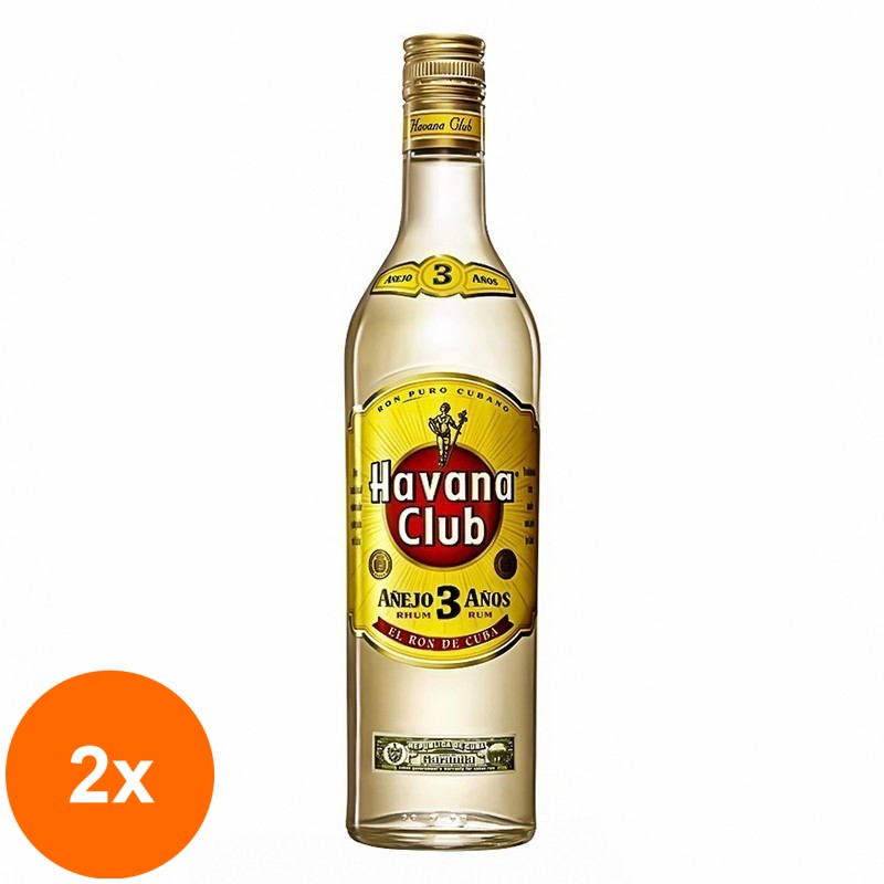 Set 2 x Rom Havana Club 3 Ani, 40% Alcool, 0.7 l