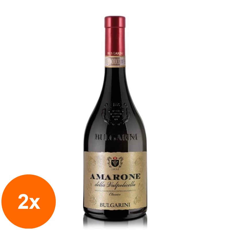 Set 2 x Vin Bulgarini Amarone Della Valpolicella Italia DOCG, Rosu Sec, 0.75 l