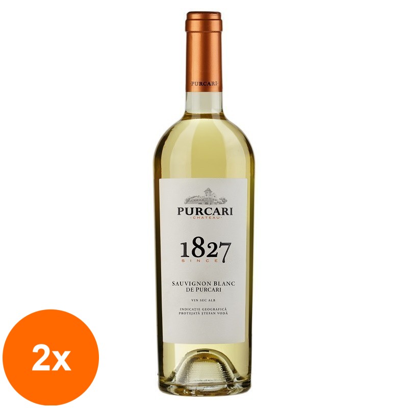 Set 2 x Vin Purcari 1827 Sauvignon Blanc, Alb Sec 0.75 l