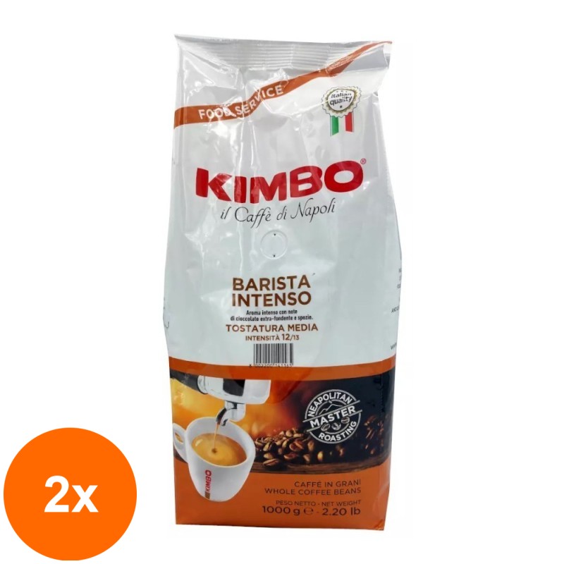 Set 2 x Cafea Boabe, Kimbo, Espresso Barista Intenso, 1 kg