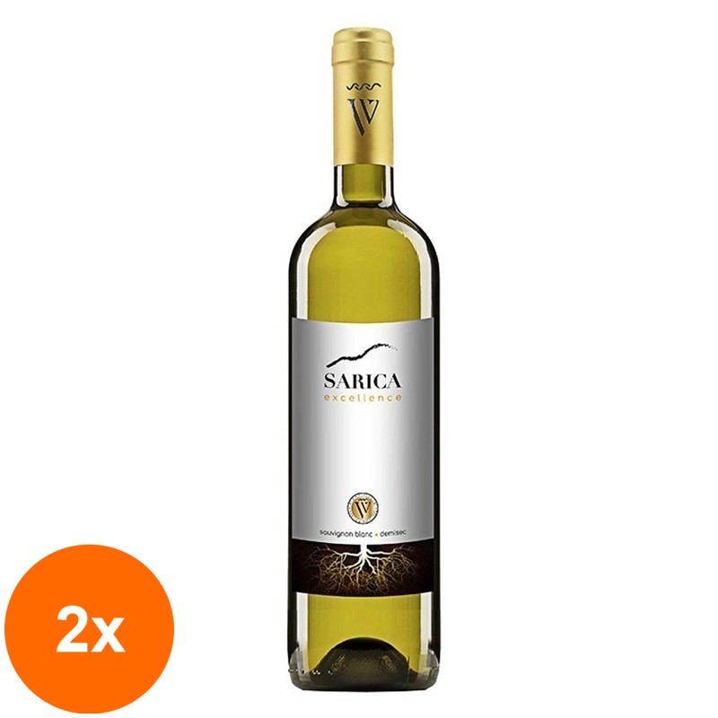 Set 2 x Vin Sarica Excellence Sauvignon Blanc, Alb Demisec, 0.75 l