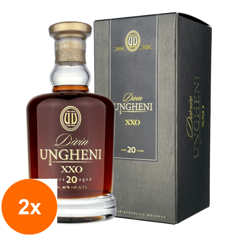 Set 2 x Vinars Vinaria Ungheni Divin XXO 20 Ani, 40 % Alcool, 0.7 l