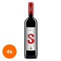 Set 4 x Vin Sarica Essentia, Rosu, Merlot & Cabernet Sauvignon, Demisec, 0.75 l