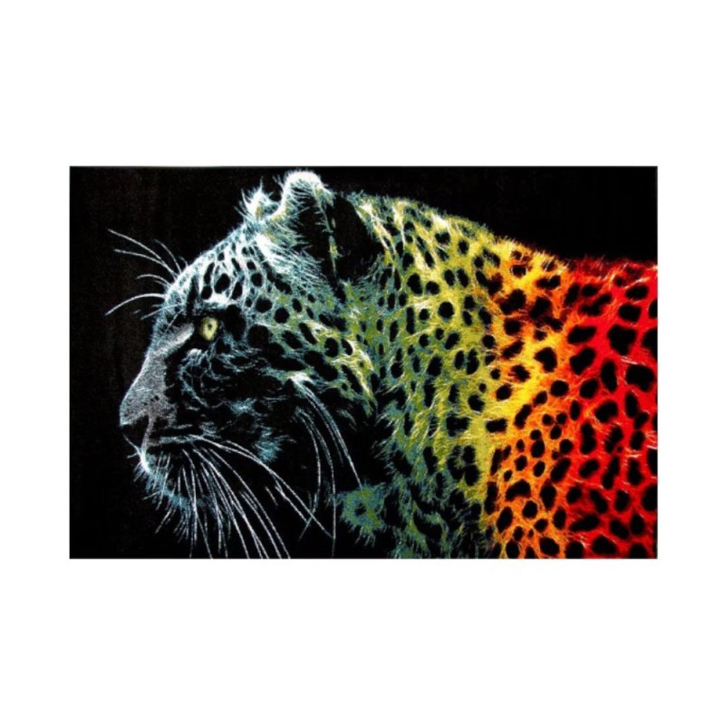 Covor Dreptunghiular, 160 x 230 cm, Multicolor, Kolibri Model Black Leopard, 11016/180