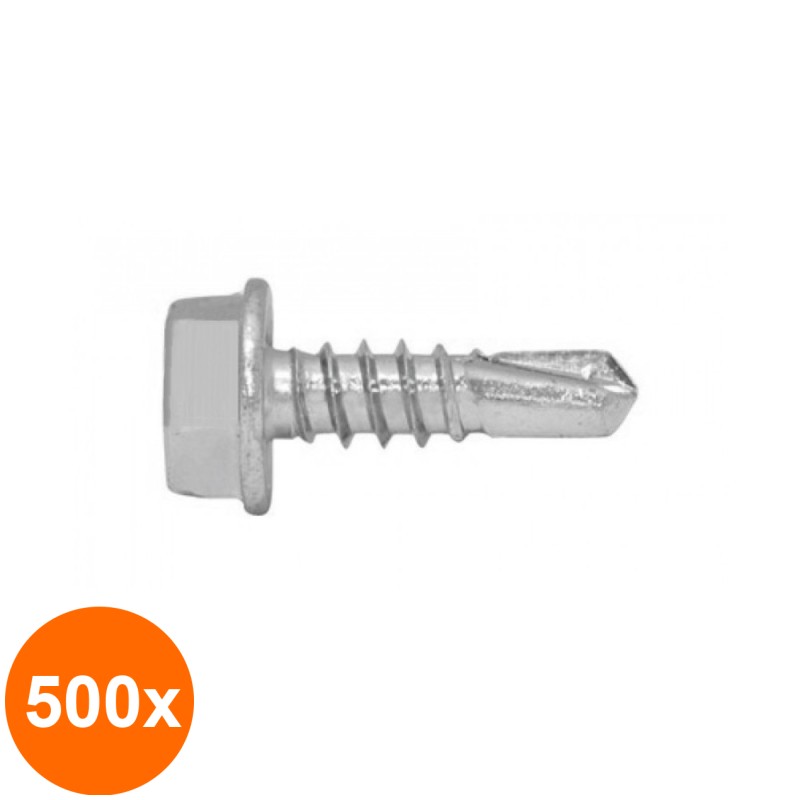 Set 500 x Surub Autoforant Cap Hex Forma K DIN 7504 Otel Zincat-4.2 x 13 Ral 9010