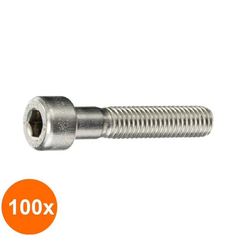 Set 100 x Surub Cap Inbus 912 Inox A2 -M6 x 50