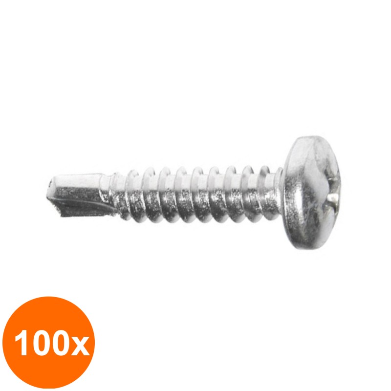 Set 100 x Surub Autoforant Cap Bombat Forma N Otel Zincat-4.8x 70