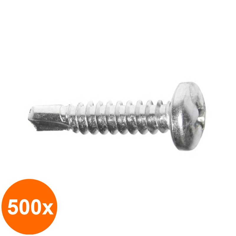 Set 500 x Surub Autoforant Cap Bombat Forma N 7504 Inox A2 -3.5 x 16