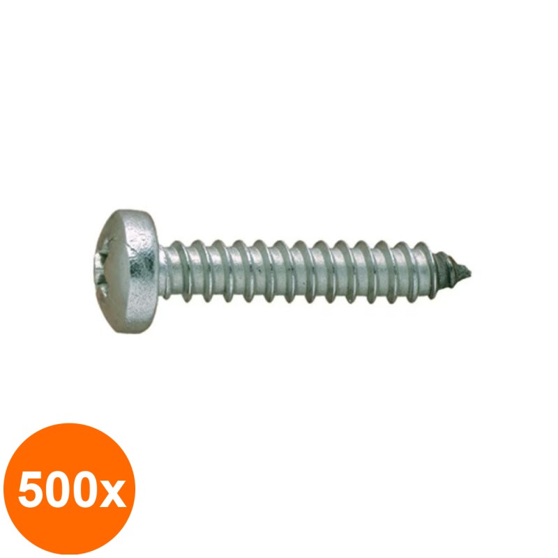 Set 500 x Surub Cap Bombat pentru Tabla 7981 Inox A2 -3.5 x 22