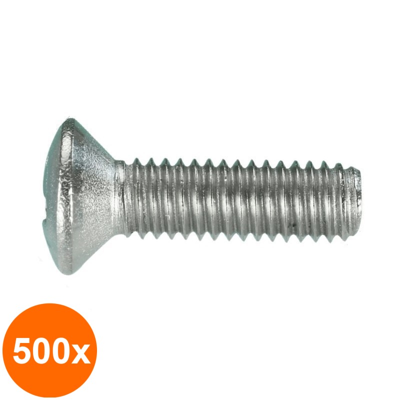 Set 500 x Surub Cap Semiinecat Locas Cruciform 966 Otel Gr.4.8 Zincat-M5 x 25