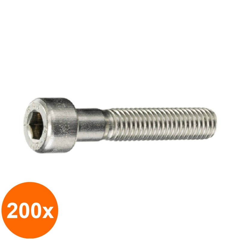 Set 200 x Surub Cap Inbus 912 Inox A2 -M4 x 35