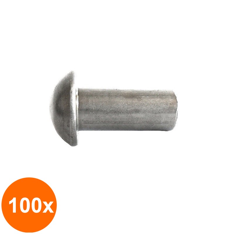 Set 100 x Nit Cap Semirotund DIN 660 Aluminiu, 5 x 30