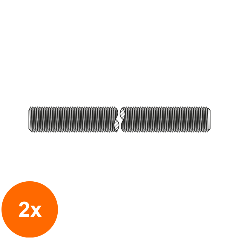 Set 2 x Tija Filetata 1m 975 Alama-M 3