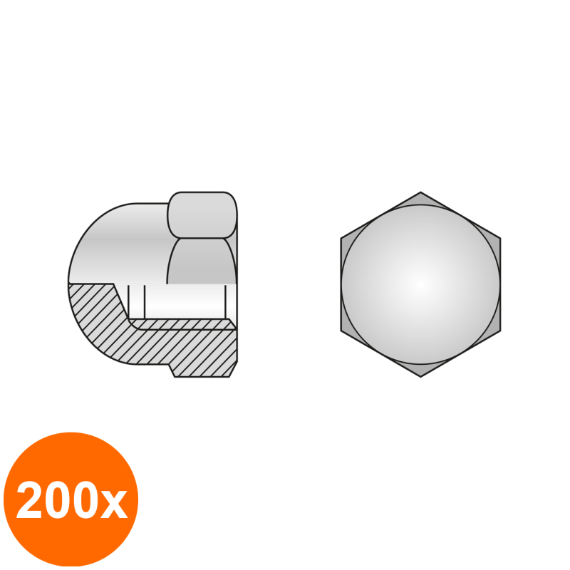 Set 200 x Piulita Infundata Inalta 1587 Plastic-M3