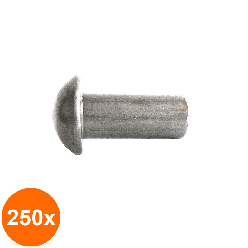 Set 250 x Nit Cap Semirotund DIN 660 Aluminiu, 2.5 x 6