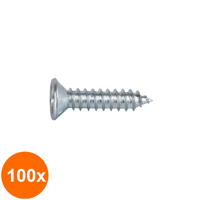 Set 100 x Surub Cap Inecat pentru Tabla 7982 Inox A2 -4.8 x 90