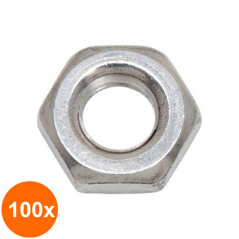 Set 100 x Piulita Hexagonala Joasa Forma B 439 Inox A2 -M10