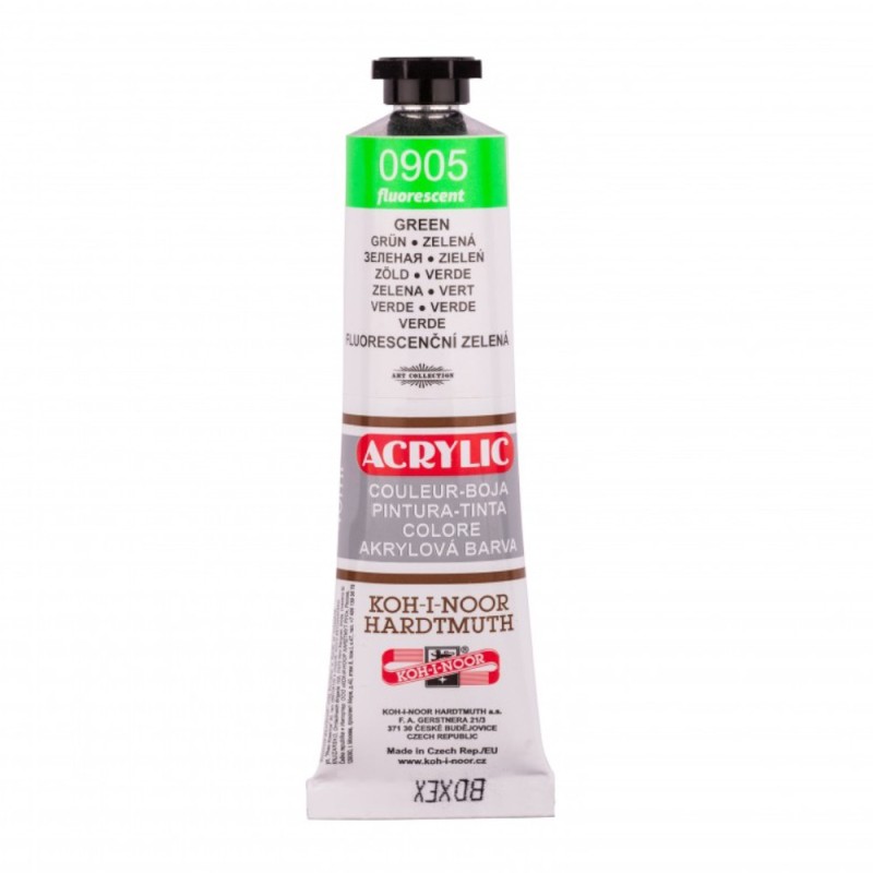 Tub Acrilic, Fluorescent Verde, 40 ml